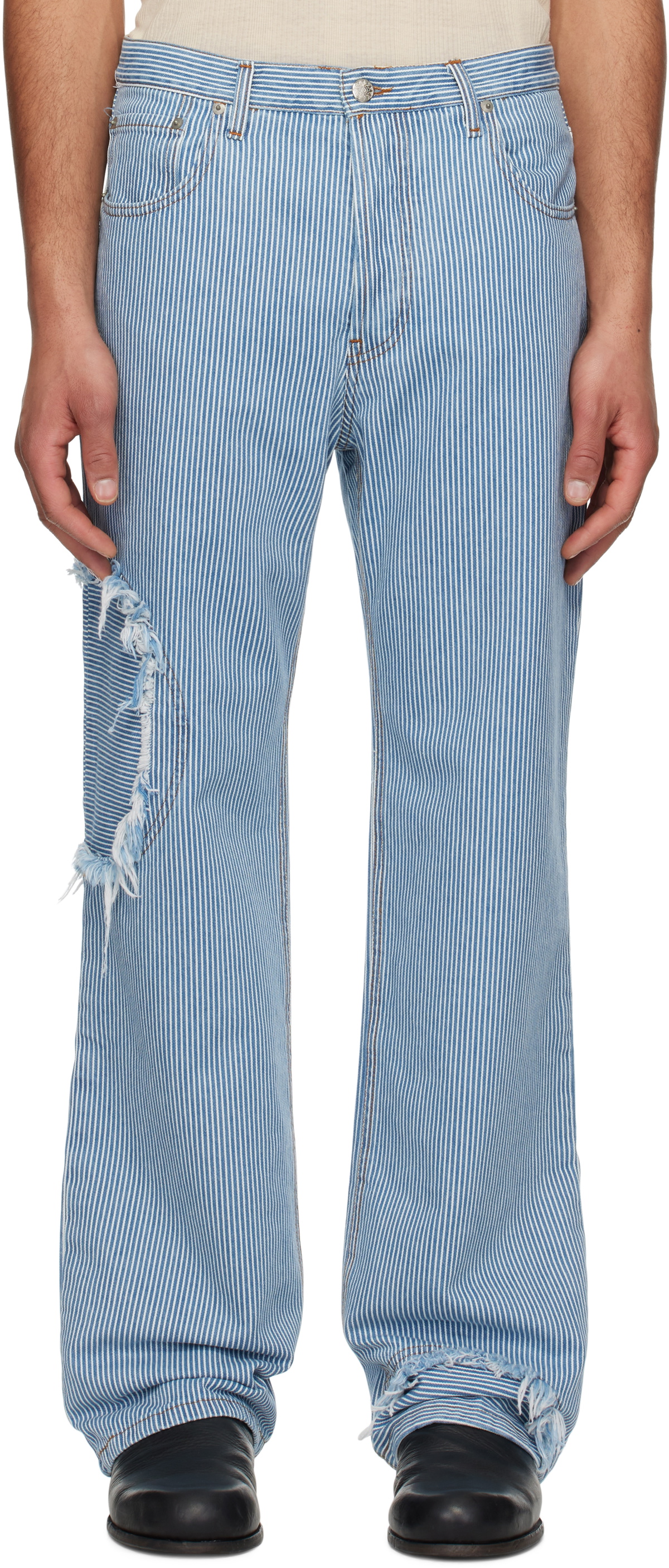 Edward Cuming Gray Paneled Trousers Edward Cuming