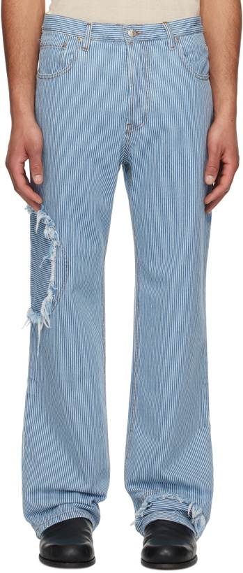 Photo: Edward Cuming Blue & White Denim Circle Window Jeans