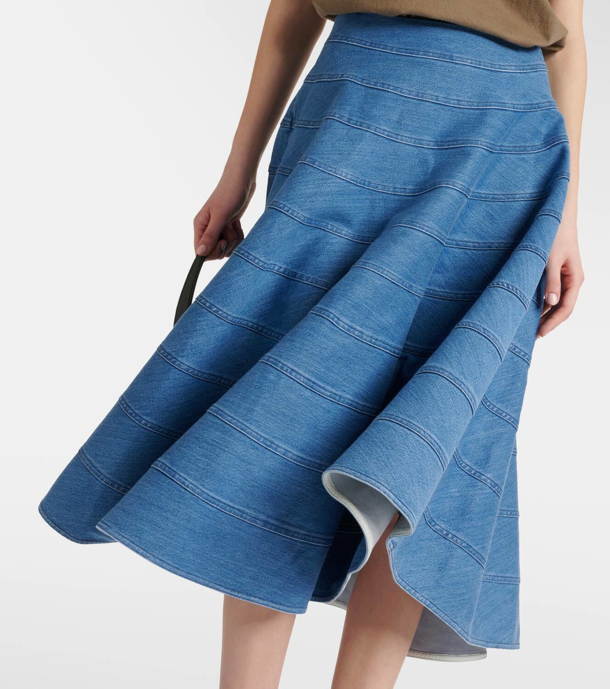 Altuzarra Grace paneled denim midi skirt