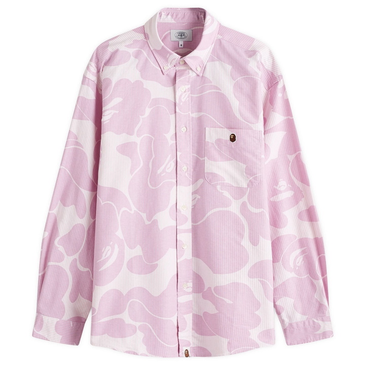 Photo: A Bathing Ape Men's Solid Camo Button Down Shirt in Pink