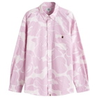 A Bathing Ape Men's Solid Camo Button Down Shirt in Pink