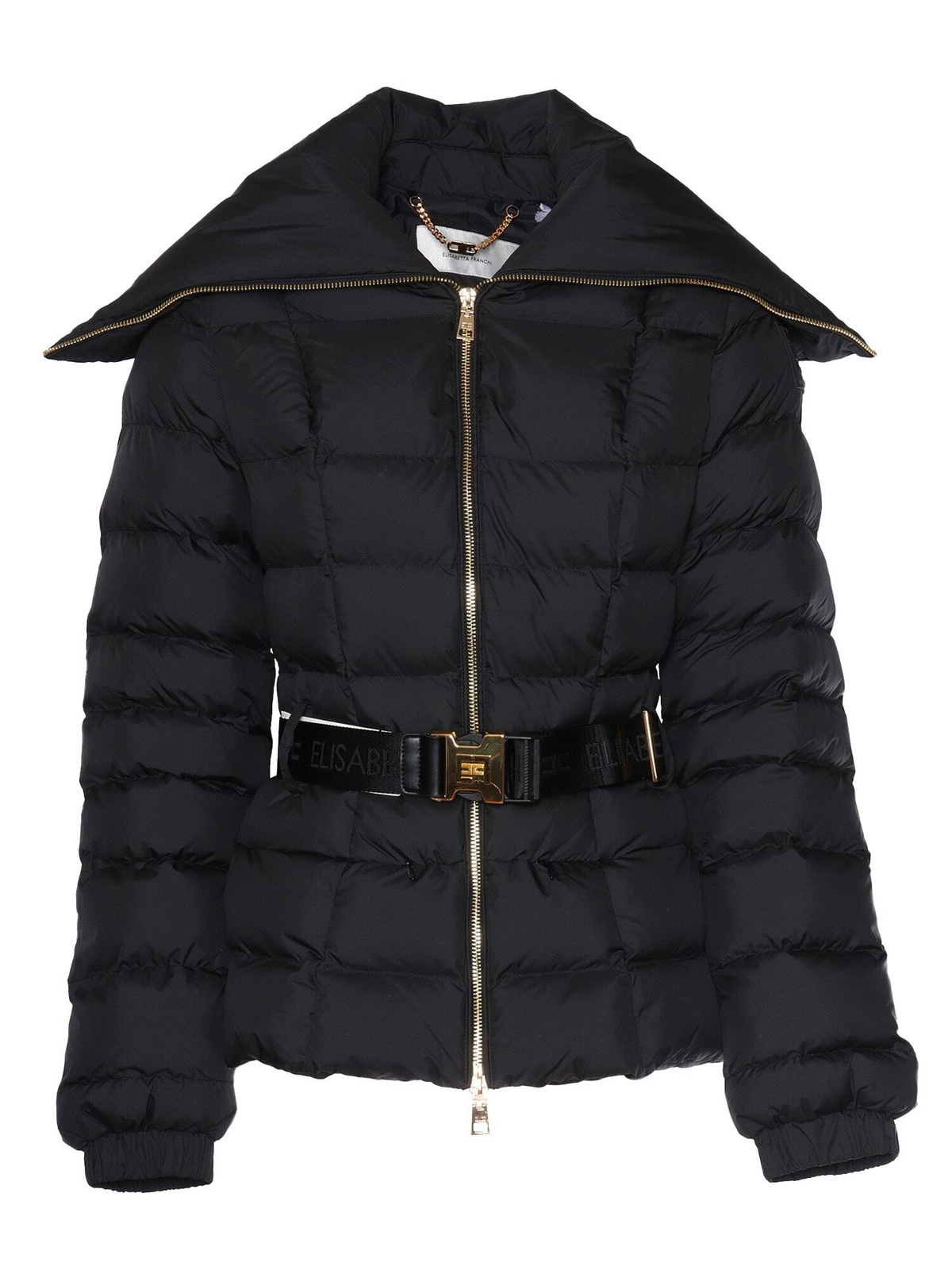 Elisabetta Franchi Black Satin Padded Jacket 