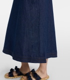 Zimmermann Aster ruffled denim midi dress