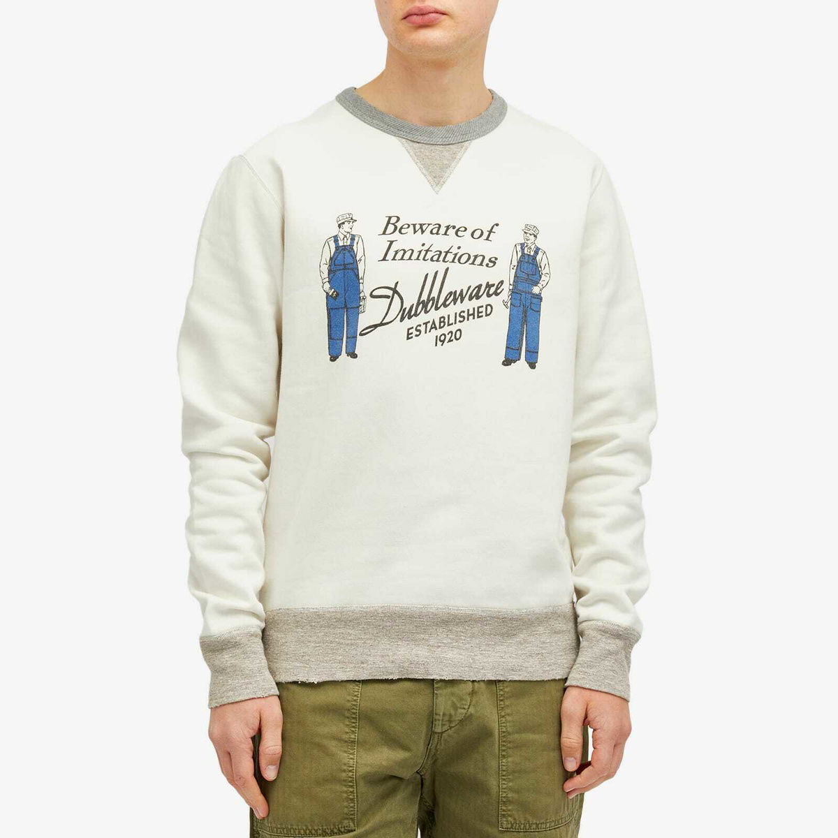 Dubbleware Men's Imitations Sweatshirt in Ecru