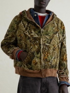 SAINT MXXXXXX - BAPE Shark Camouflage-Print Cotton-Jersey Zip-Up Hoodie - Green