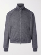 TOM FORD - Herringbone Cotton, Wool and Silk-Blend Jacket - Black