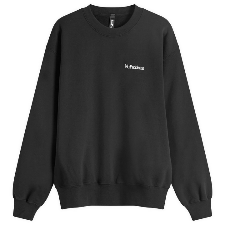 Photo: No Problemo Men's Mini Problemo Crew Sweatshirt in Black