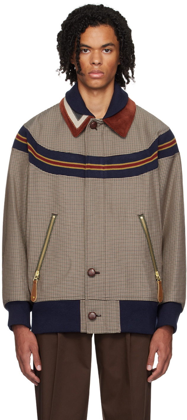 kolor Brown Houndstooth Jacket