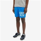 Calvin Klein Men's Logo Swim Short in Dynamic Blue