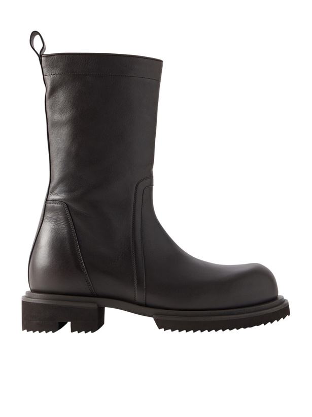Photo: Rick Owens - Creeper Gabe Washed Leather Lace-Up Boots - Brown