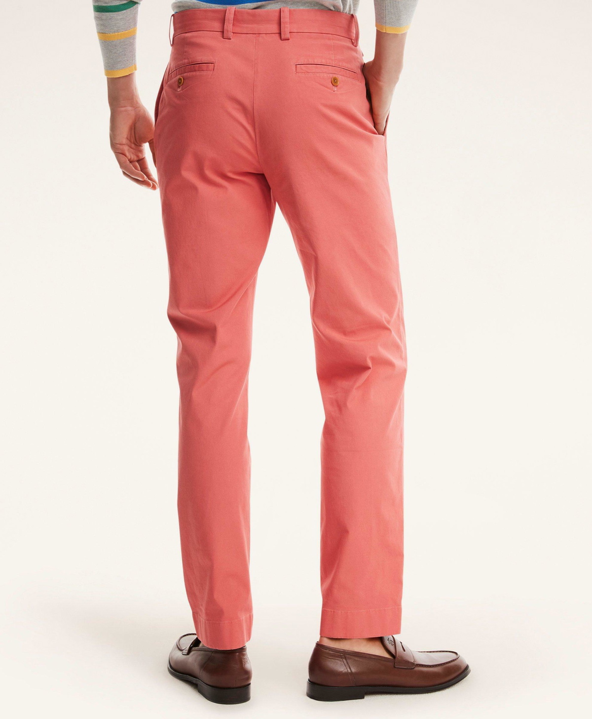 Brooks Brothers Men's Milano Slim-Fit Stretch Supima Cotton Poplin Chino  Pants | Coral