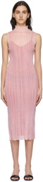 Herve Leger Pink Sheer Varegaited Rib Mini Dress