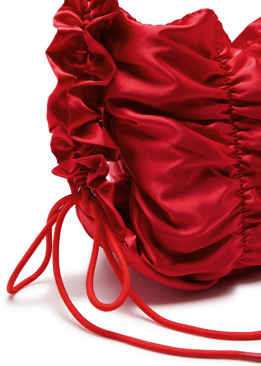 Damson Madder Ruched Satin Shoulder bag - Red - One Size