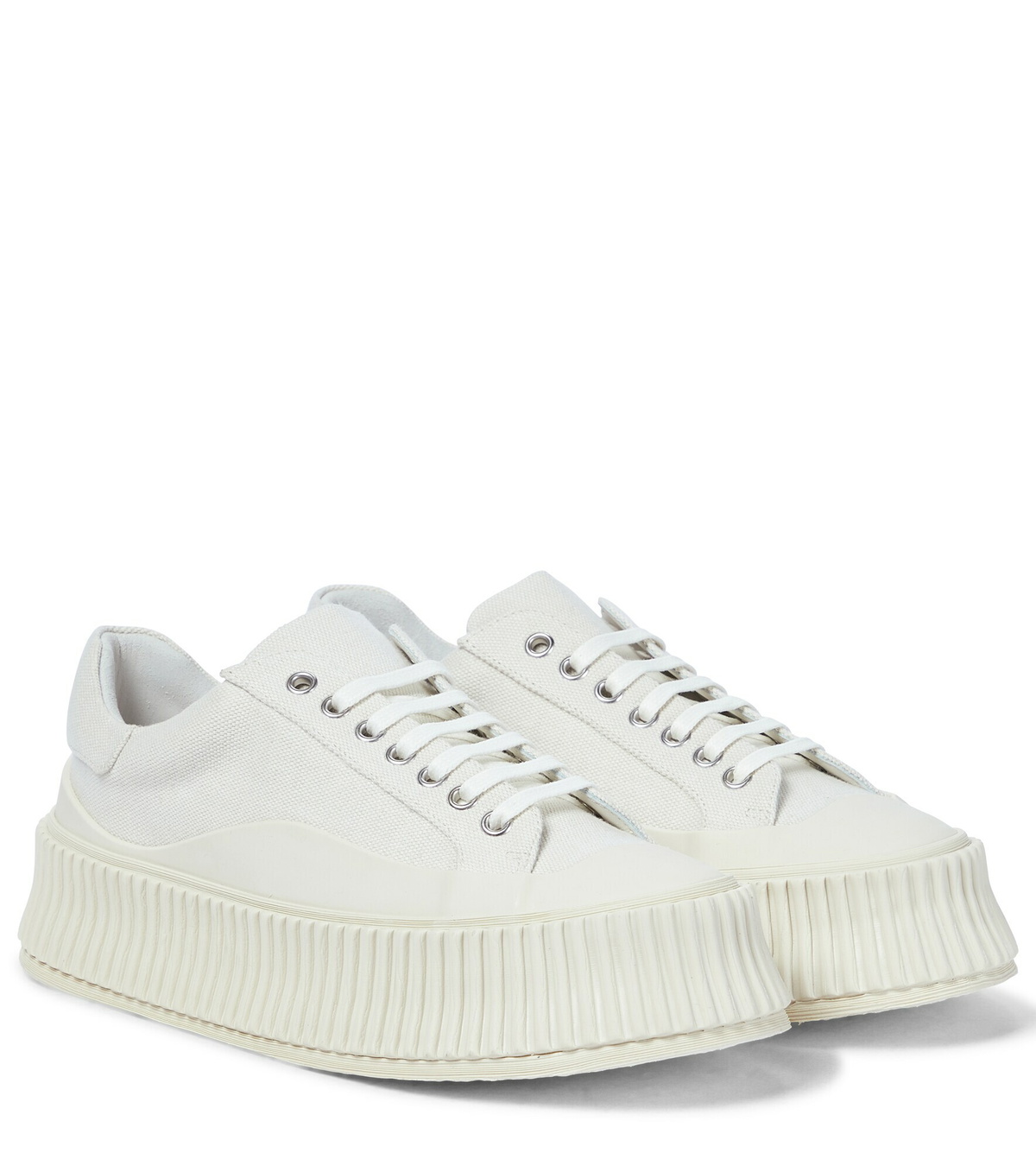 Jil Sander Blue Leather Platform Sneakers