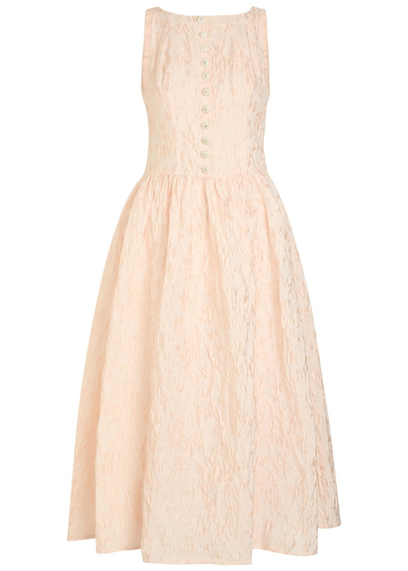 Photo: Sister Jane Sun Soaked Floral-jacquard Cloqué Midi Dress Pink