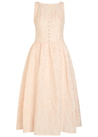 Sister Jane Sun Soaked Floral-jacquard Cloqué Midi Dress Pink