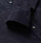 TOM FORD - Slim-Fit Suede Shirt - Midnight blue