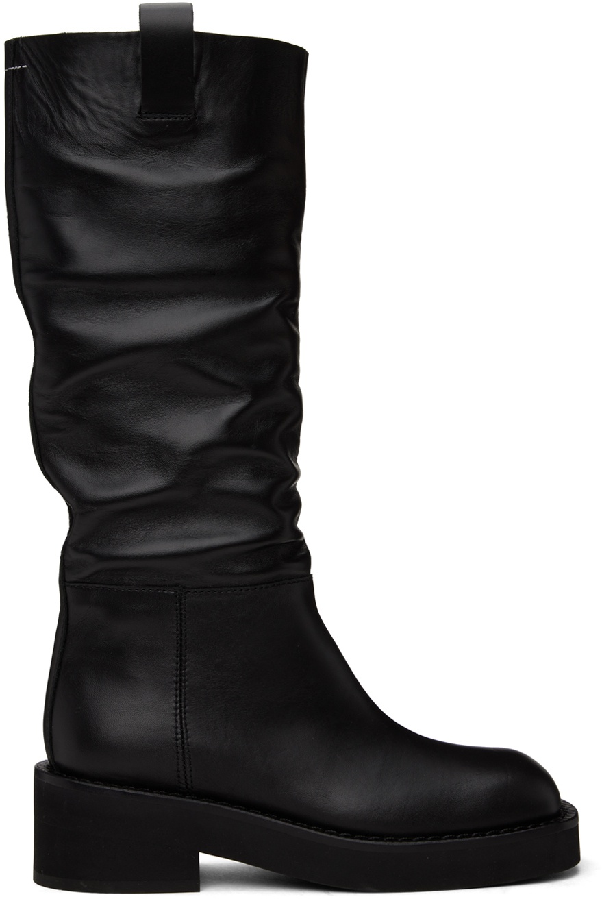 MM6 Maison Margiela Black Knee-High Boots MM6 Maison Margiela