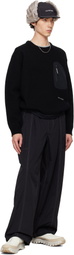 and wander Black Shetland Wool Sweater