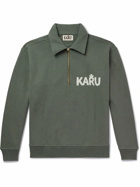 Karu Research - Logo-Appliquéd Cotton-Jersey Half-Zip Polo Shirt - Green