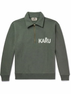 Karu Research - Logo-Appliquéd Cotton-Jersey Half-Zip Polo Shirt - Green