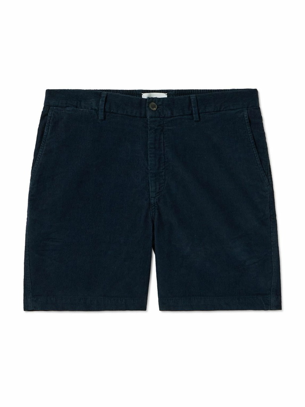 Photo: Mr P. - Straight-Leg Organic Cotton-Blend Corduroy Shorts - Blue