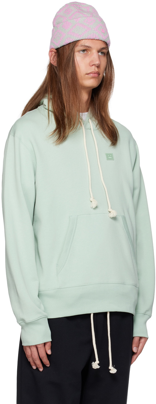 国内発送☆ACNE STUDIOS☆HOODIE/GREEN Acne Studios Green Logo Printed Oversized Cotton Hoodie