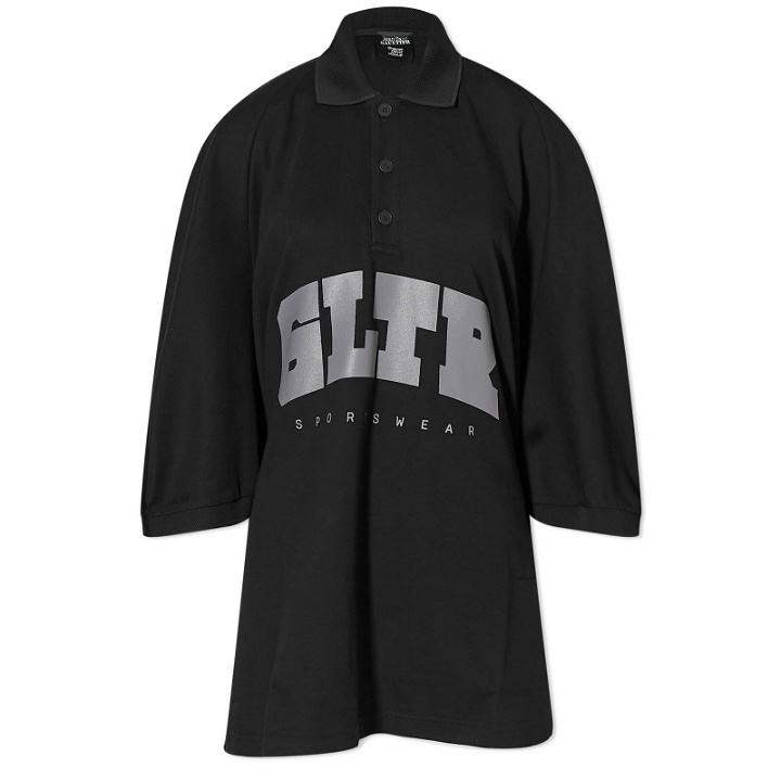 Photo: Jean Paul Gaultier Women's Graphic Print Jersey Polo Shirt in Black