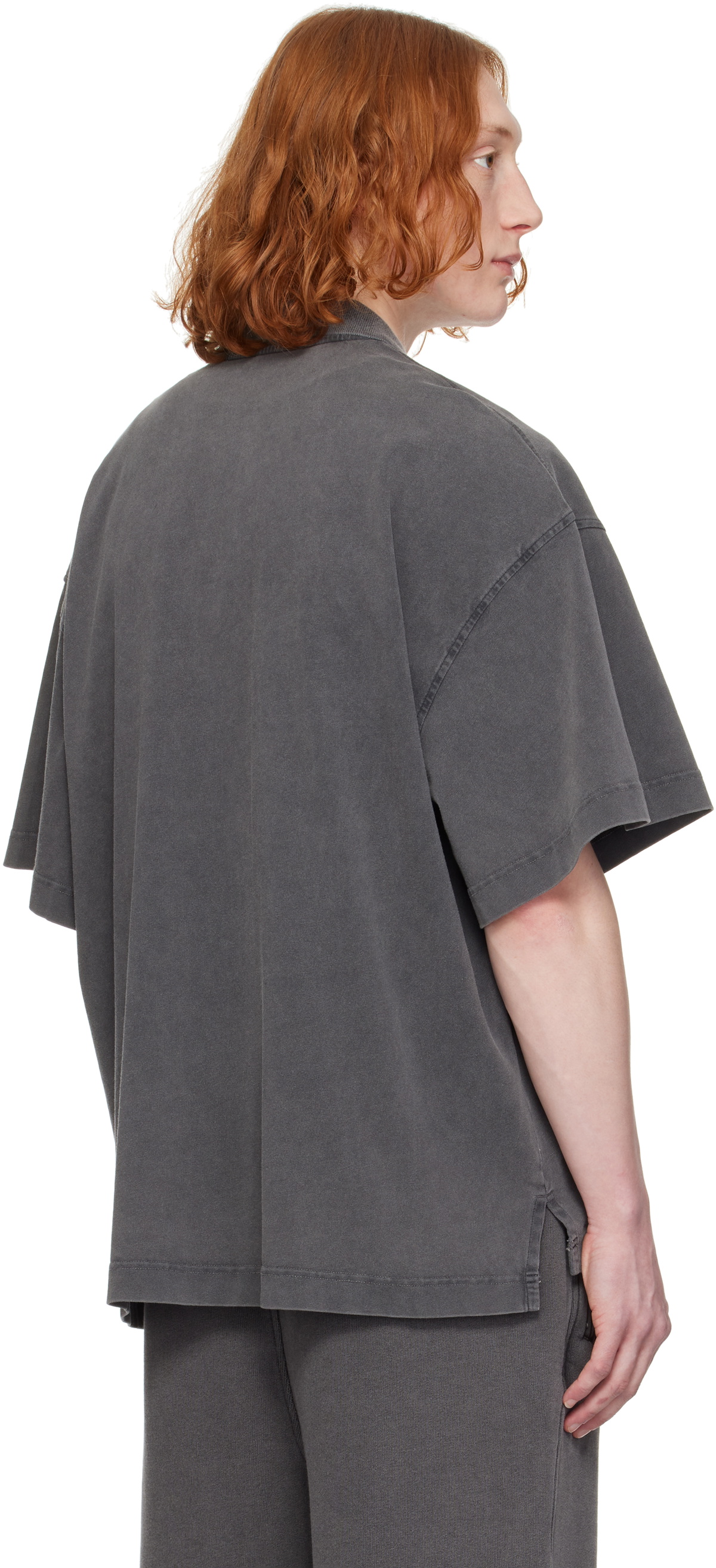 Alexander Wang Gray Short-Sleeve Polo Alexander Wang