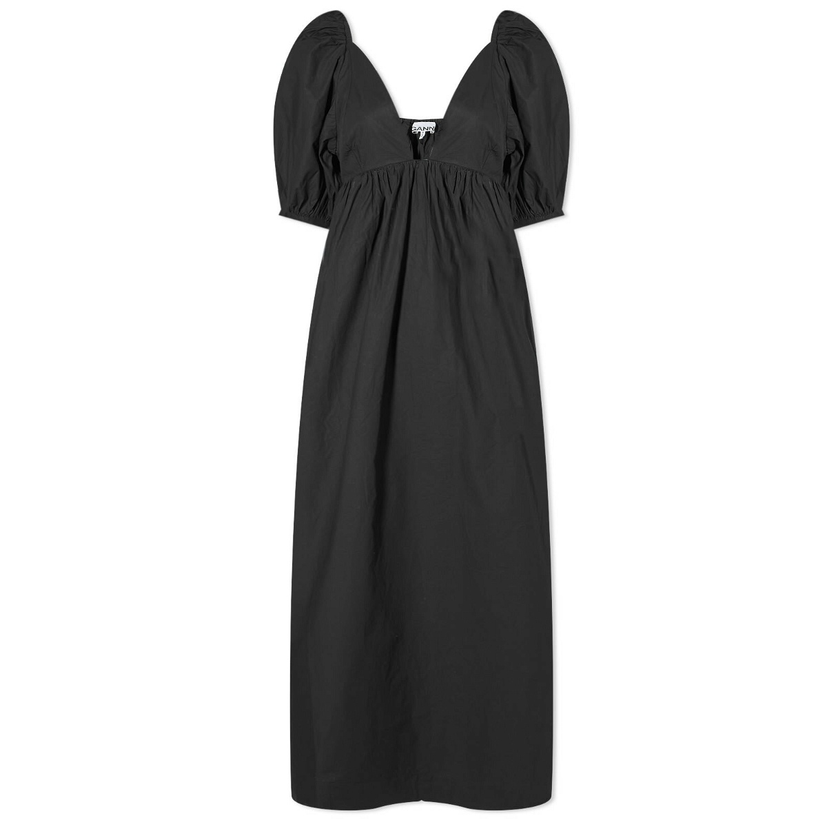 Photo: GANNI Women's Cotton Poplin Long Dress in Black
