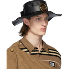 Burberry Black Lambskin Monogram Desert Hat