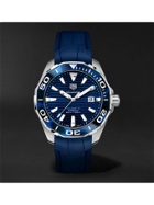 TAG Heuer - Aquaracer Automatic 43mm Steel and Rubber Watch, Ref. No. WAY201P.FT6178 - Blue