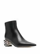 LOEWE - Anagram Leather Heel Ankle Boots