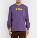 Pop Trading Company - Uni Logo-Appliquéd Cotton-Jersey T-Shirt - Men - Purple