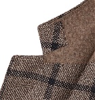 Beams F - Brown Slim-Fit Checked Silk, Linen and Cotton-Blend Blazer - Men - Brown