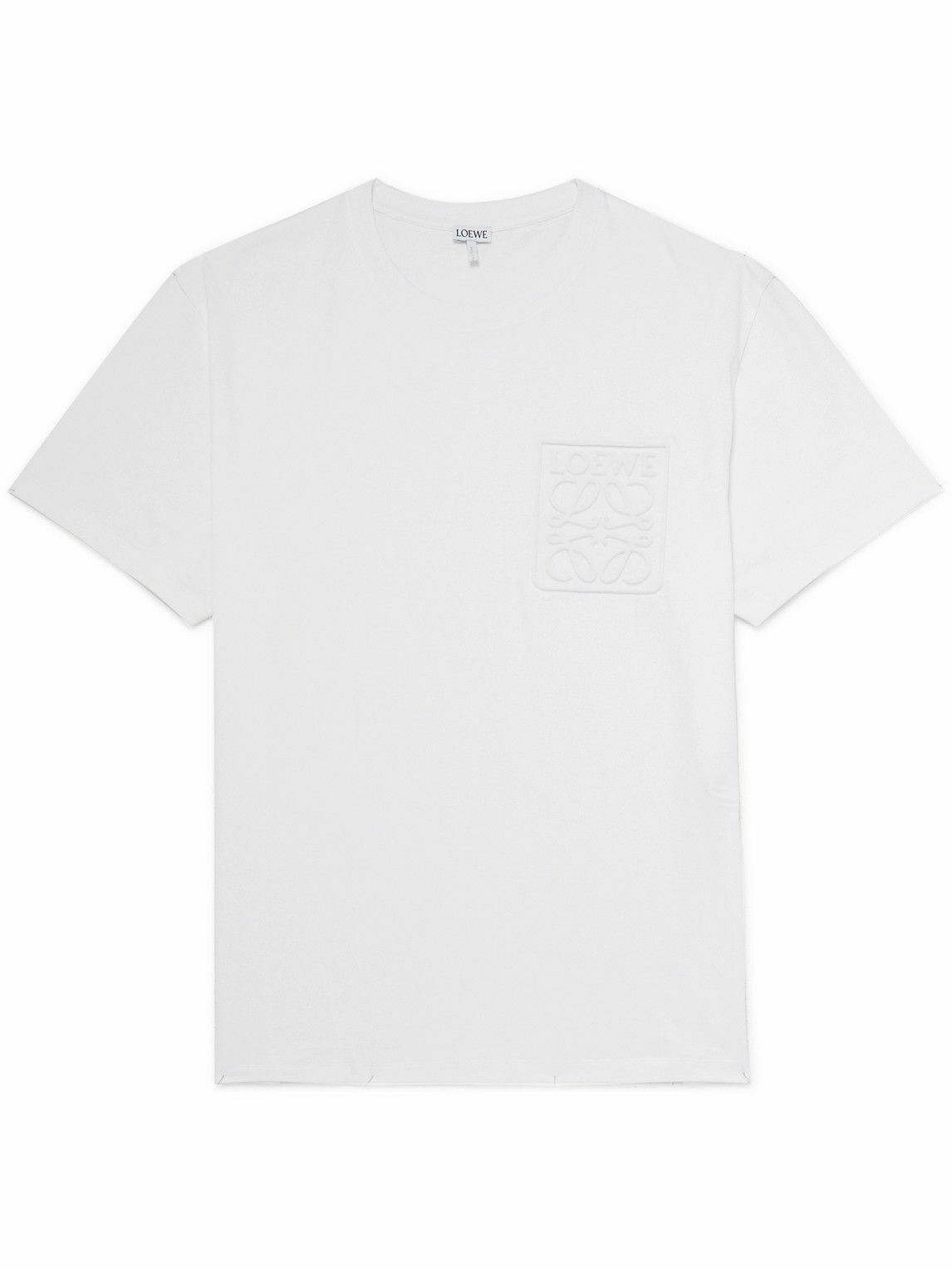 Loewe - Anagram Debossed Cotton-Jersey T-Shirt - White Loewe