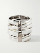 Alexander McQueen - Accumulation Logo-Engraved Silver-Tone Ring - Silver