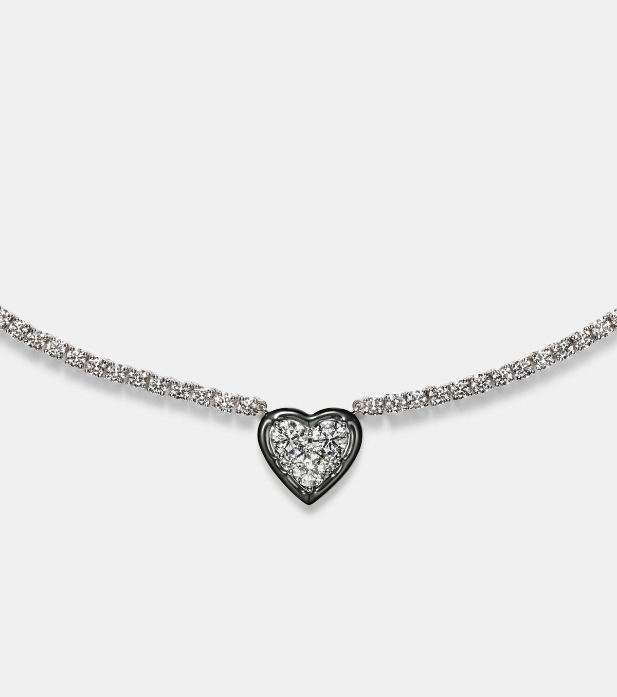 Kamyen Heart 18kt white gold choker with diamonds