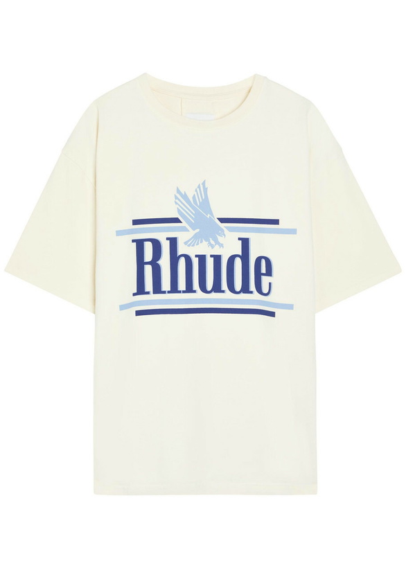 Photo: Rhude Rossa Printed Cotton T-shirt White