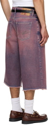 Martine Rose SSENSE Exclusive Pink Frayed Denim Shorts