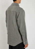 The Elder Statesman Melange Cashmere-woven Overshirt Light Grey