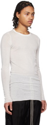Rick Owens White Crewneck Long Sleeve T-Shirt
