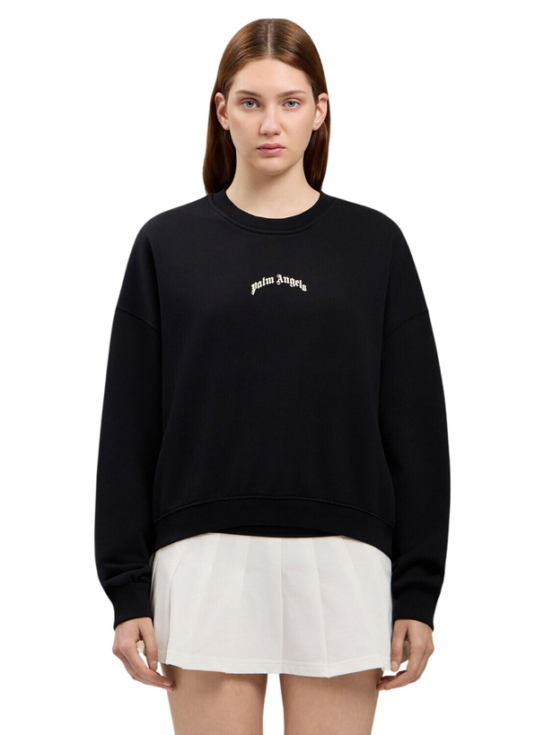 Photo: Palm Angels Curved Logo Crop Sweatshirt