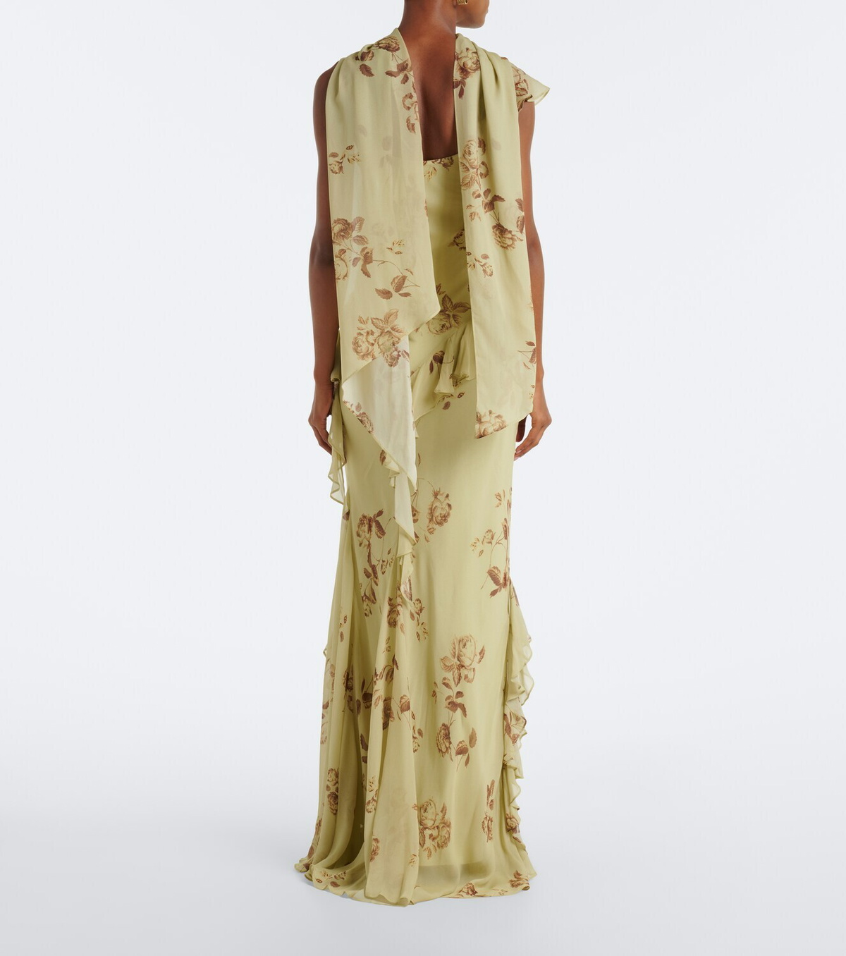 De La Vali Mayara floral georgette maxi dress
