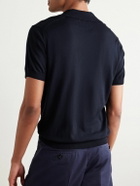 Dunhill - Slim-Fit Cotton and Mulberry Silk-Blend Polo Shirt - Blue