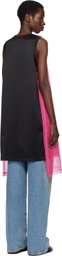 Comme des Garçons Homme Plus Black & Pink Bright Jersey & Nylon Tulle Tank Top