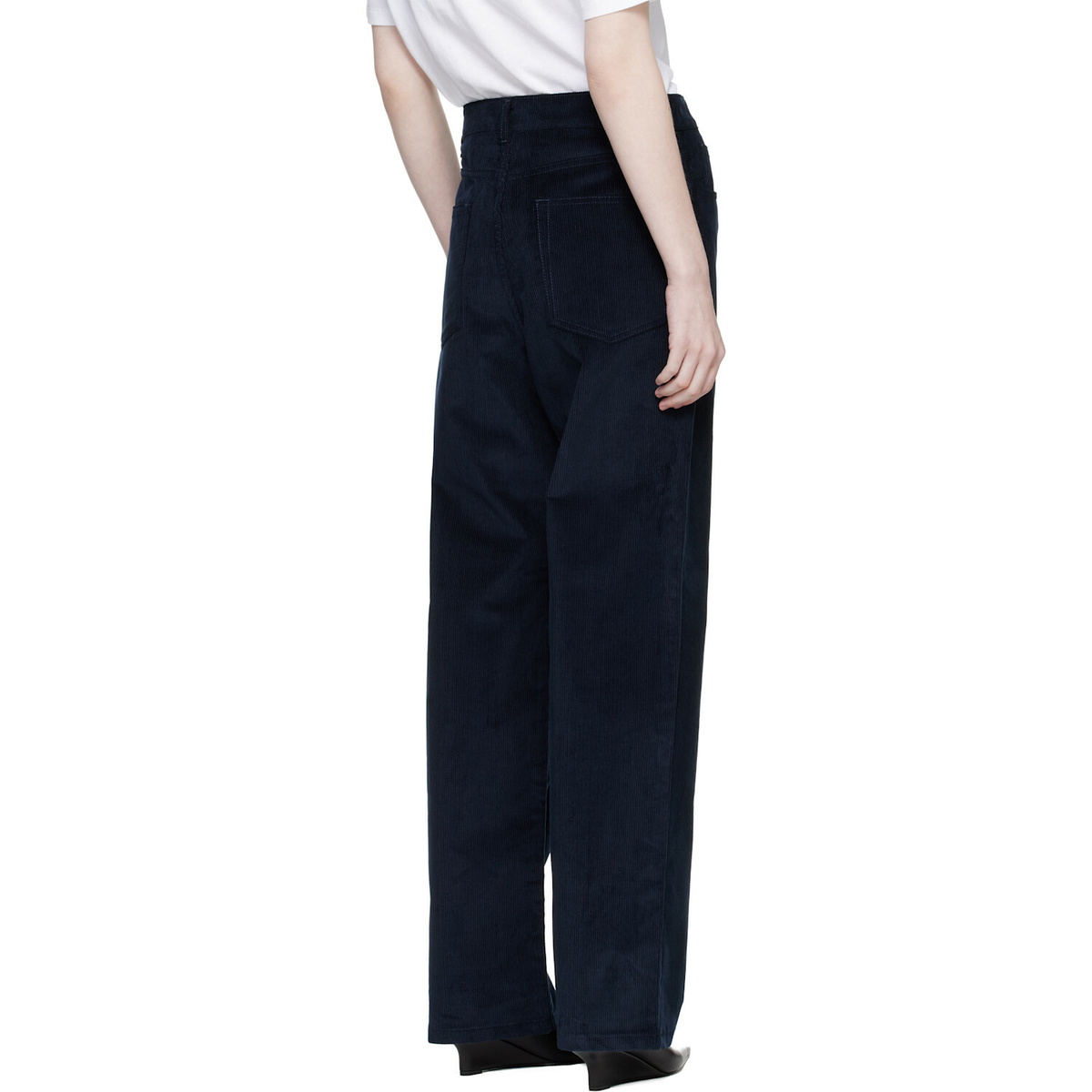 Róhe Navy Relaxed Corduroy Trousers