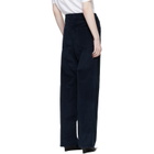 Róhe Navy Relaxed Corduroy Trousers