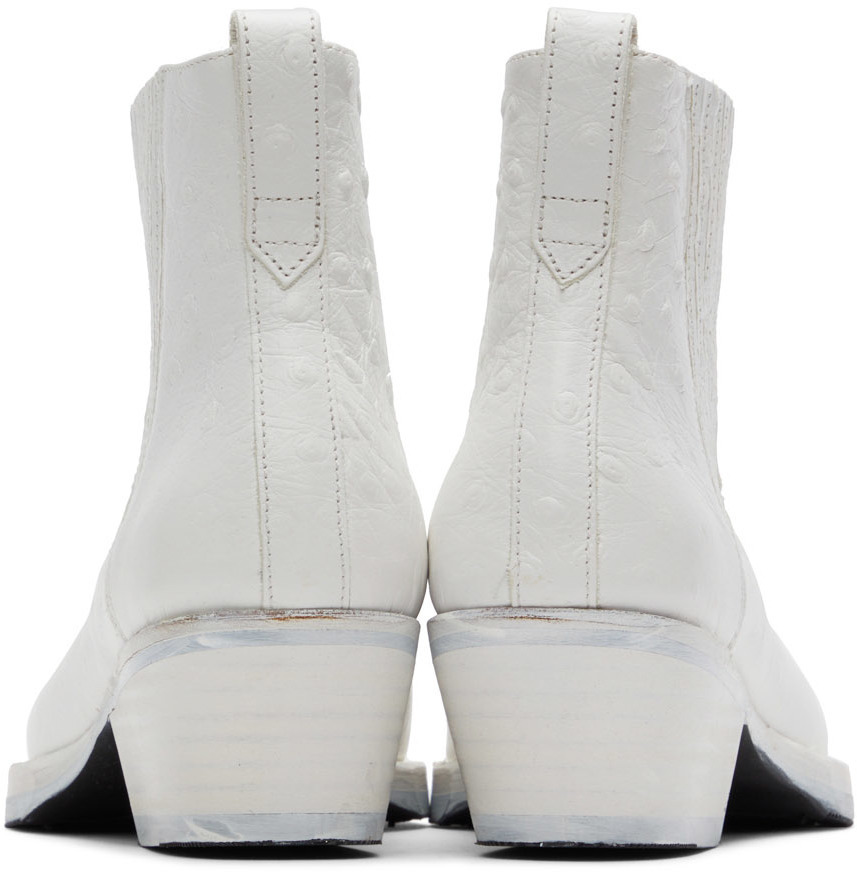 Our Legacy White Abstract Gator Boots Our Legacy