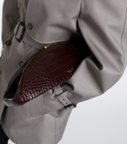 Mugler Lua croc-effect leather clutch